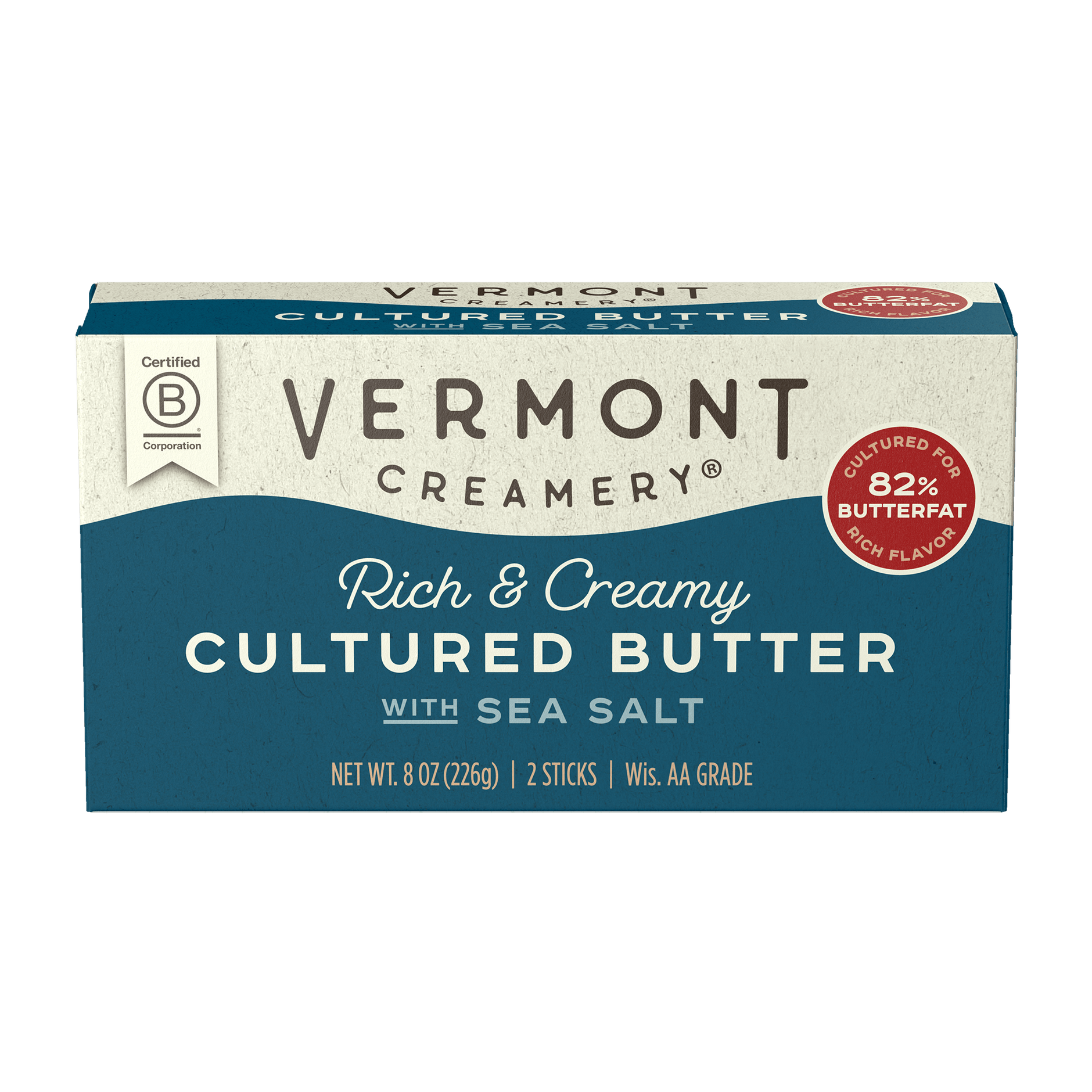 Vermont Creamery Cultured Butter With Sea Salt 8oz 12ct