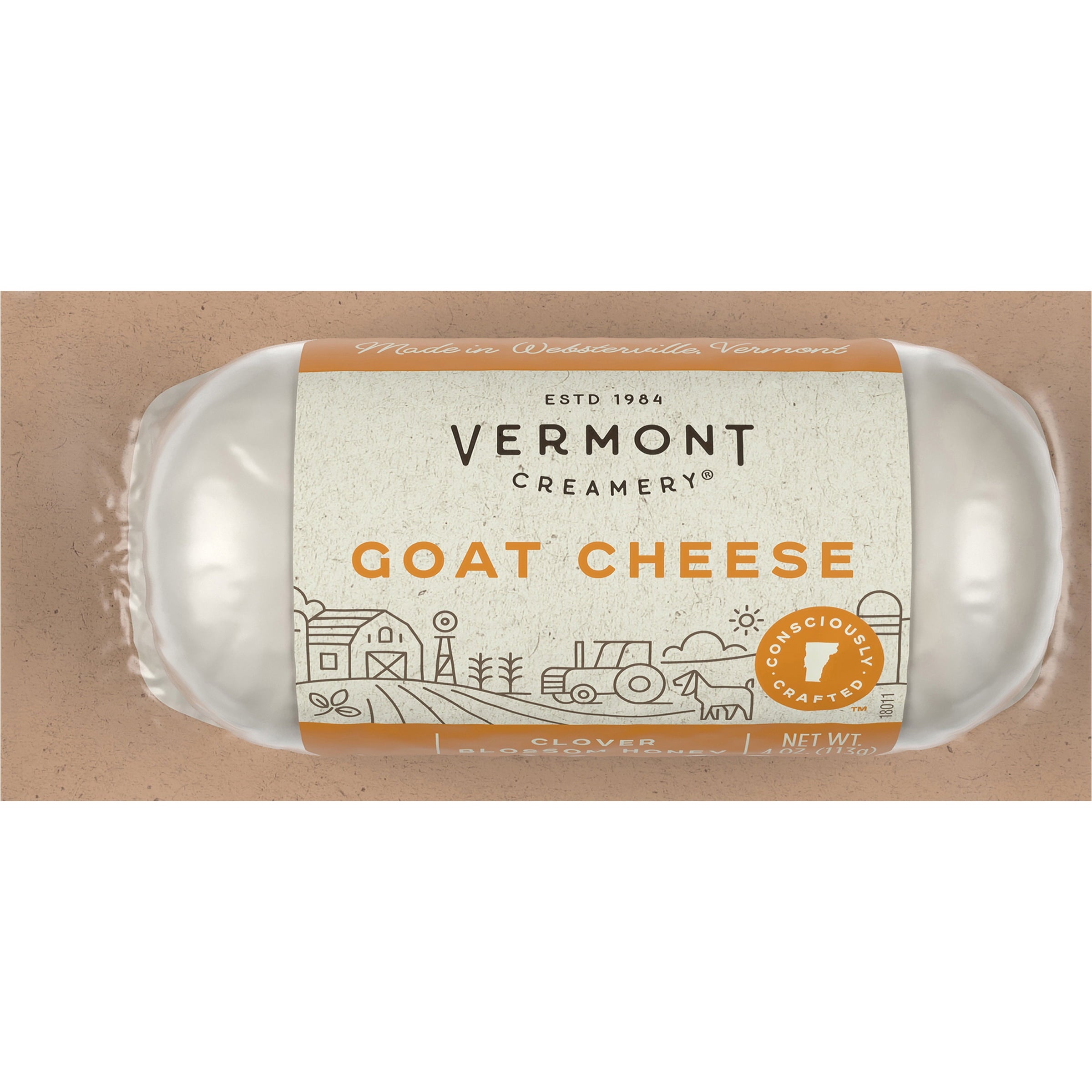 Vermont Creamery Goat Cheese, Clover Blossom Honey 4oz 12ct
