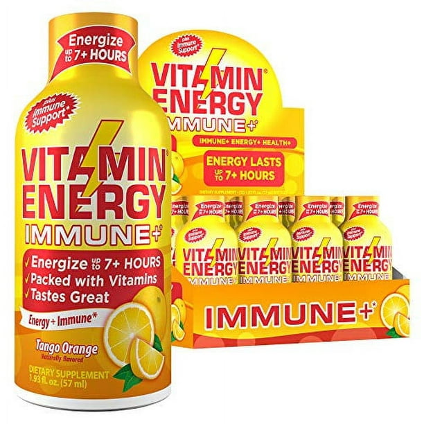 Vitamin Energy Immune Energy Drink Shot, Tango Orange Flavor 2 Oz