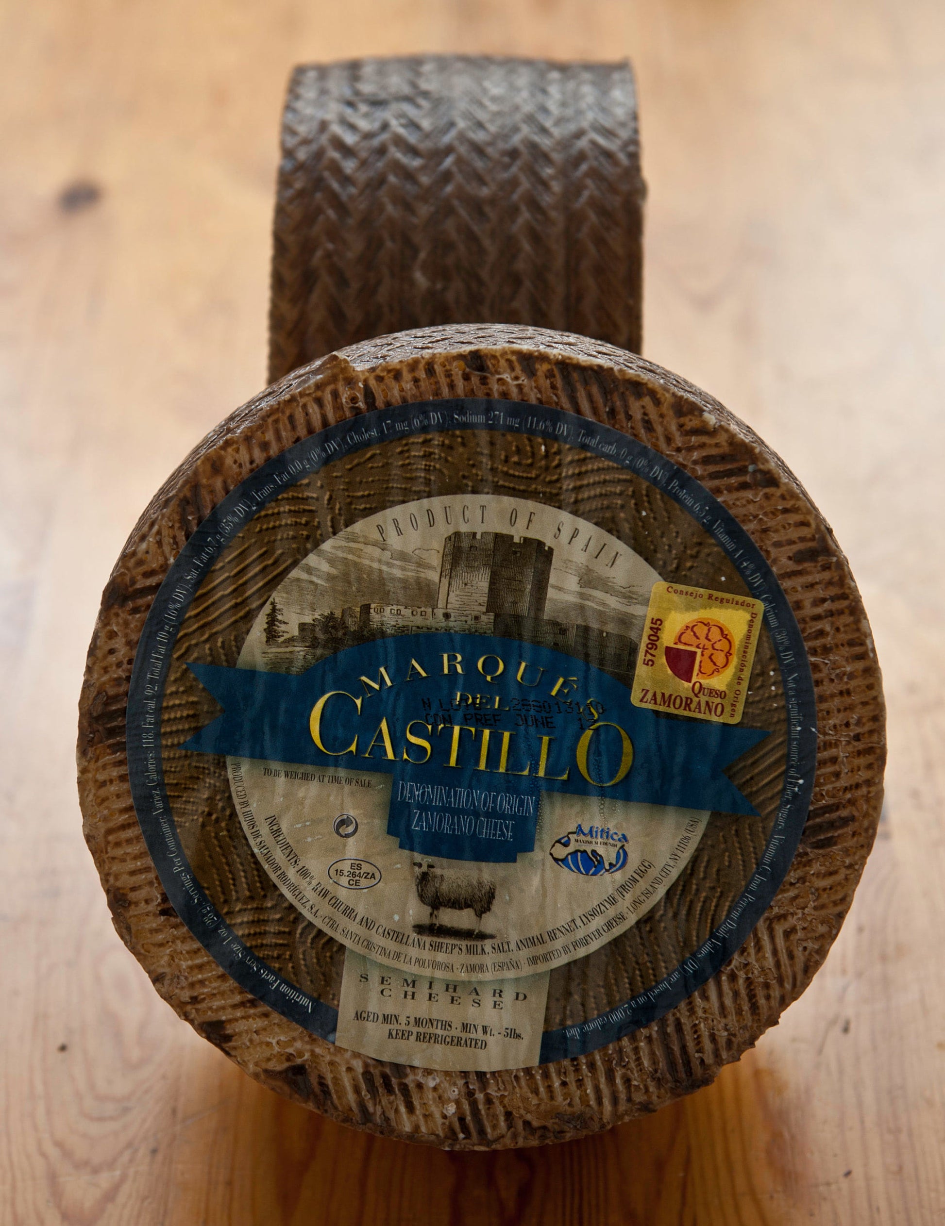 Wholesale Zamorano Curado Ardai Spanish Sheep's Milk Cheese - Boat 3 KG- Bulk