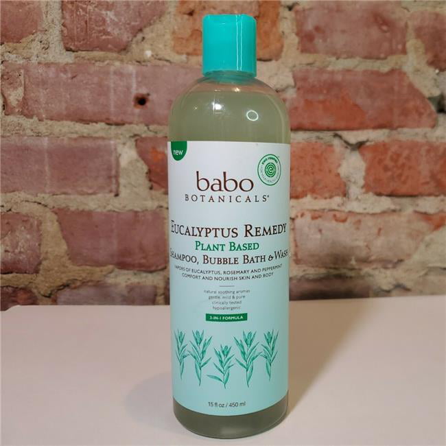 Babo Botanical Bubble Wash Eucalyptus Remedy Shampoo 15 oz Bottle