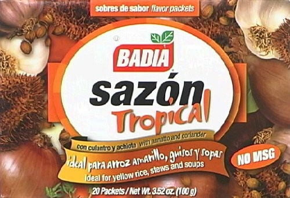 Badia Sazon Tropical (no MSG), 3.52 oz Bag
