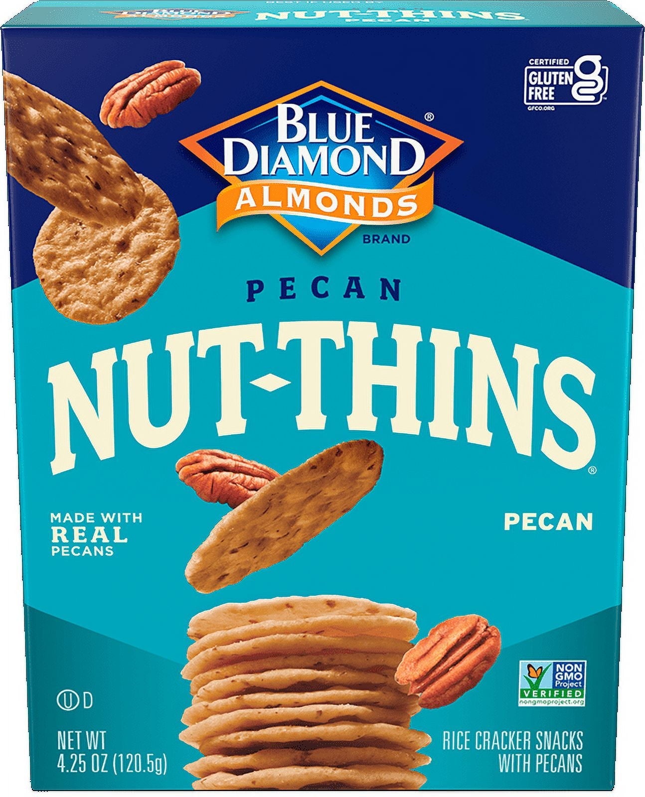 Blue Diamond Pecan Nut Thin Crackers 4.25 oz Box