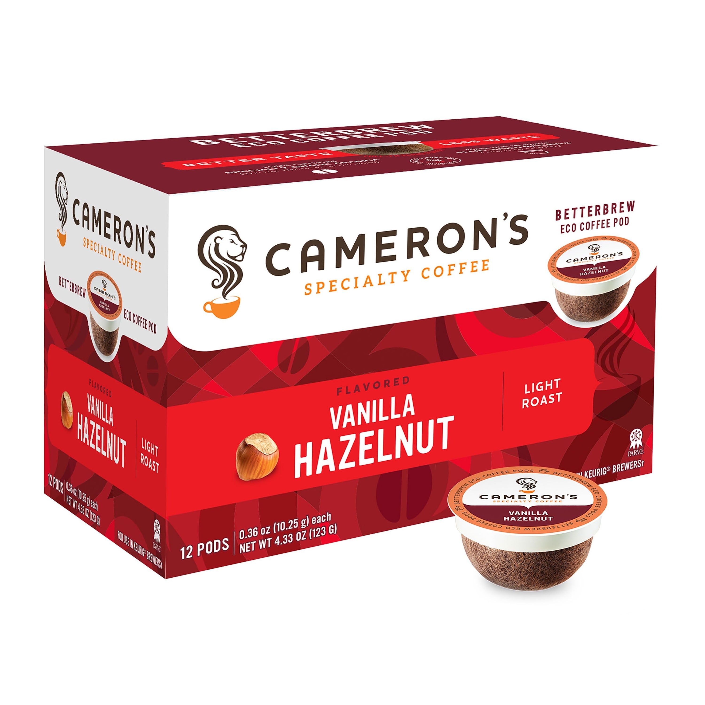 Cameron's Specialty Coffee Vanilla Hazelnut Single Serve Pods 12 Ct Box