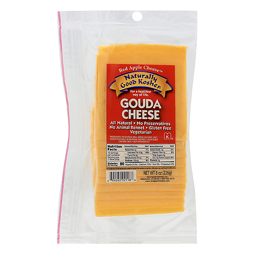 Naturally Good Kosher Sliced Gouda Cheese 8oz 12ct