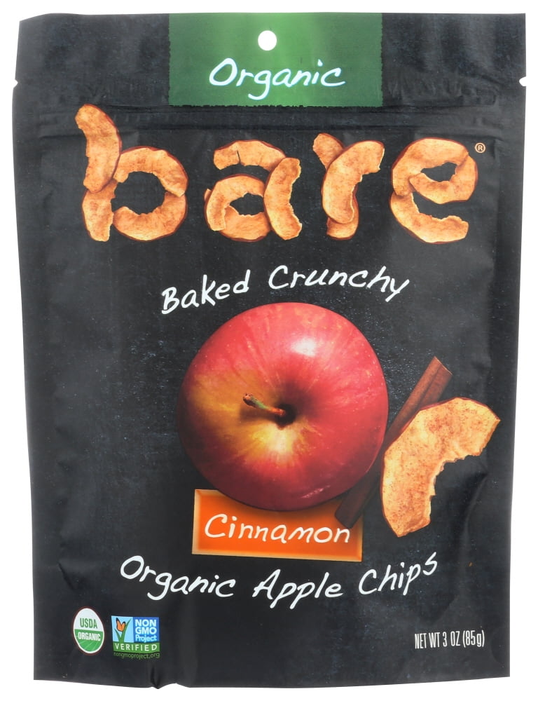 Wholesale Bare Fruit Crunchy Simply Cinnamon Apple Chip 3 oz Bag-12ct box Bulk