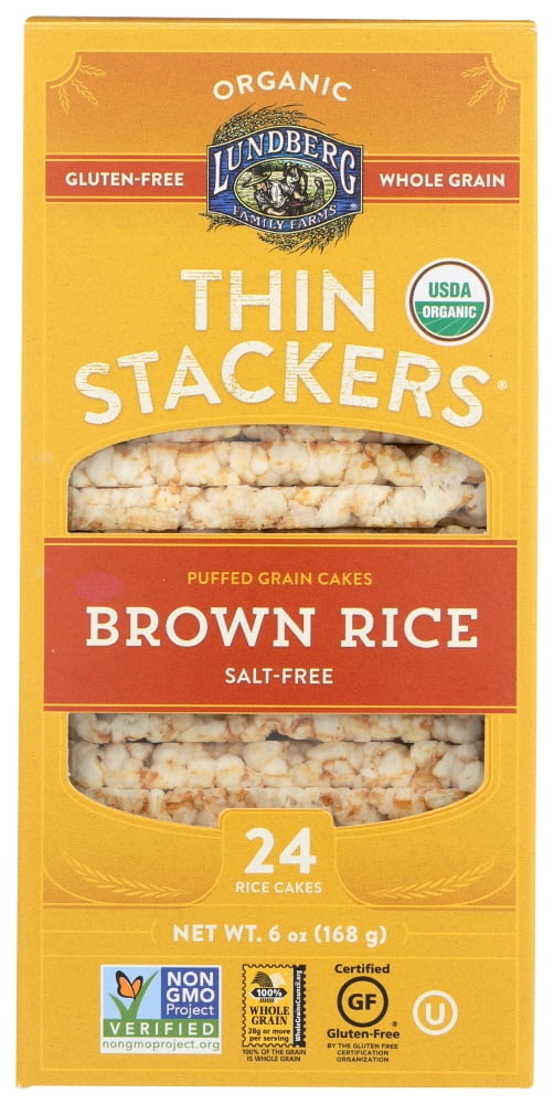 Lundberg Organic Thin Stackers Brown Rice Salt Free 6 Oz Pack