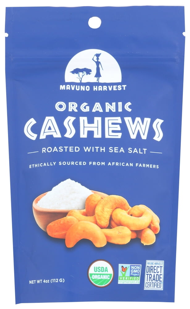 Manuvo Harvest Seasalt Roasted Cashew Nuts 4 oz Bag