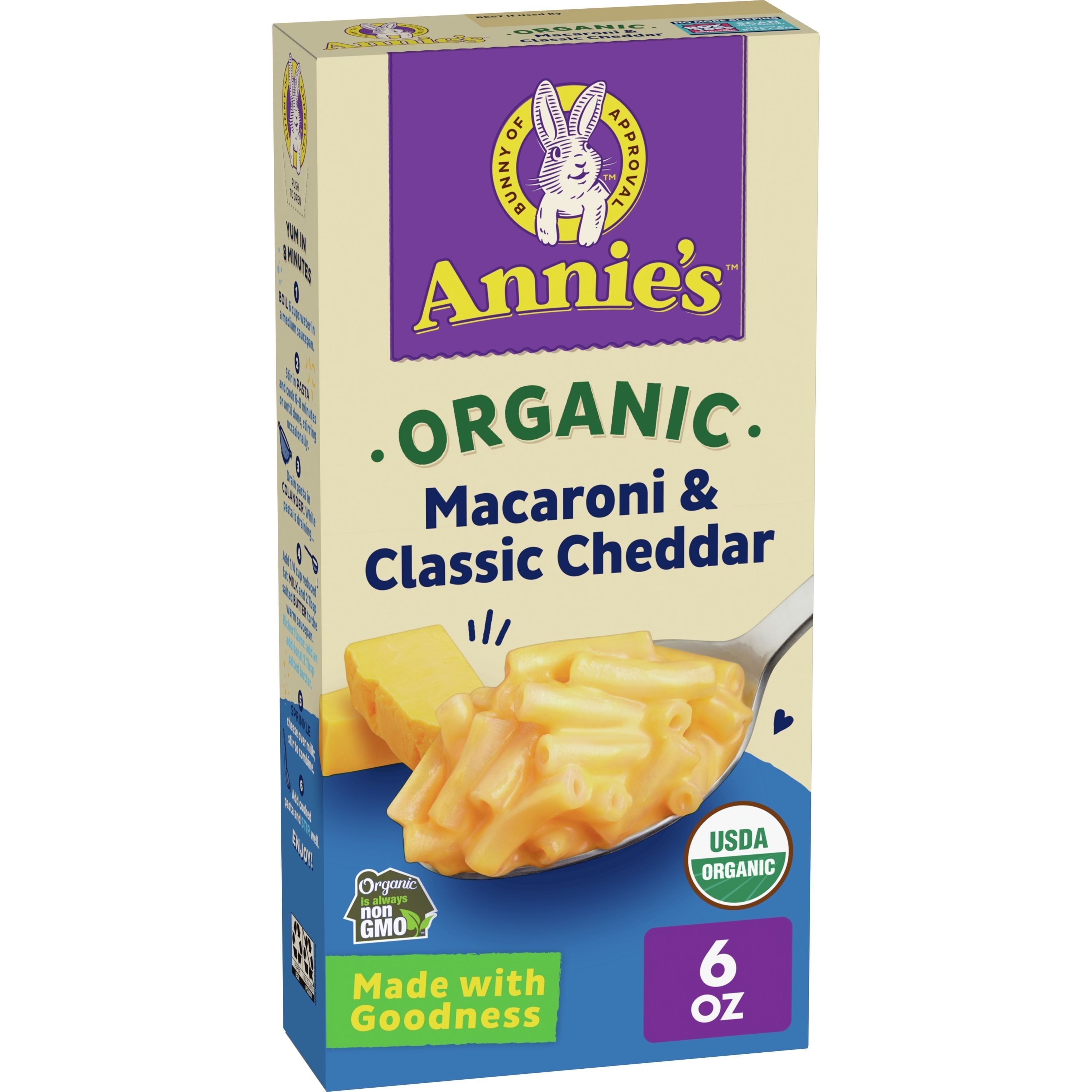 Annie's Homegrown Organic Macaroni & Classic Cheddar 6 Oz Box