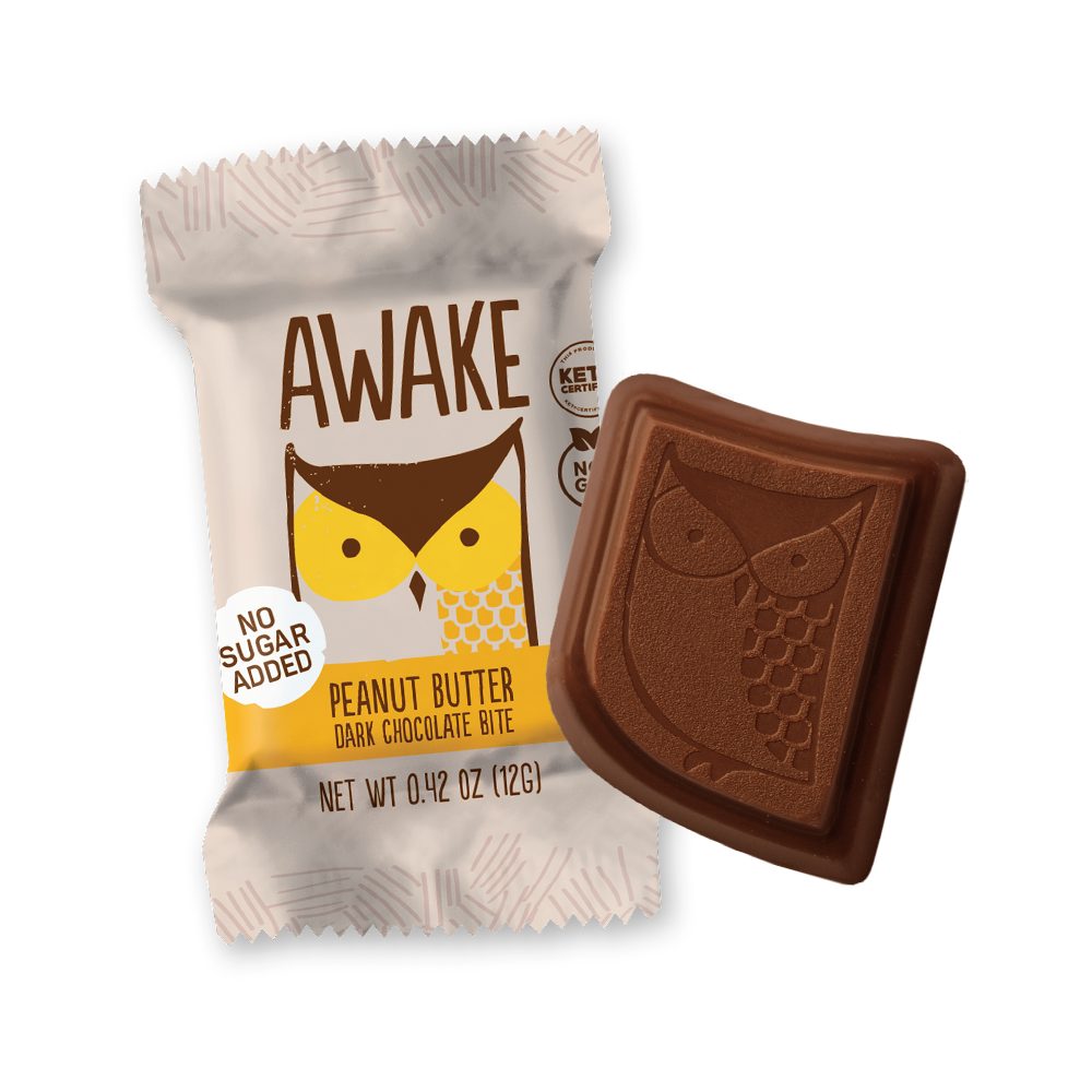 Awake Peanut Butter Dark Chocolate Bite 0.42 Oz Package