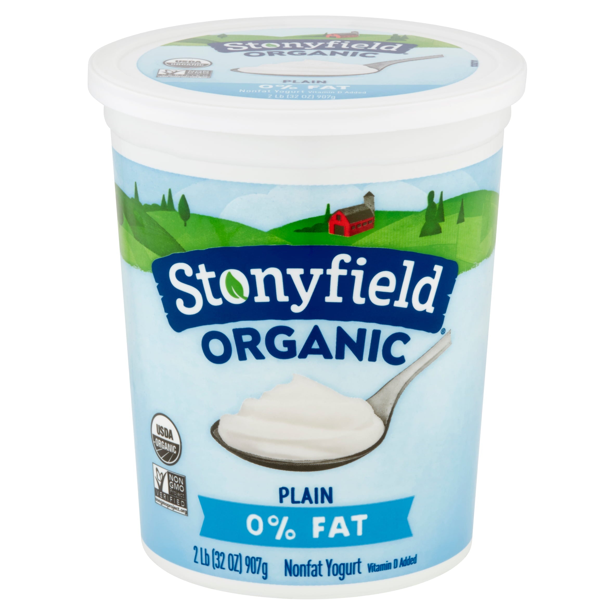 Stonyfield Organic Fat Free Yogurt Plain 32 Oz
