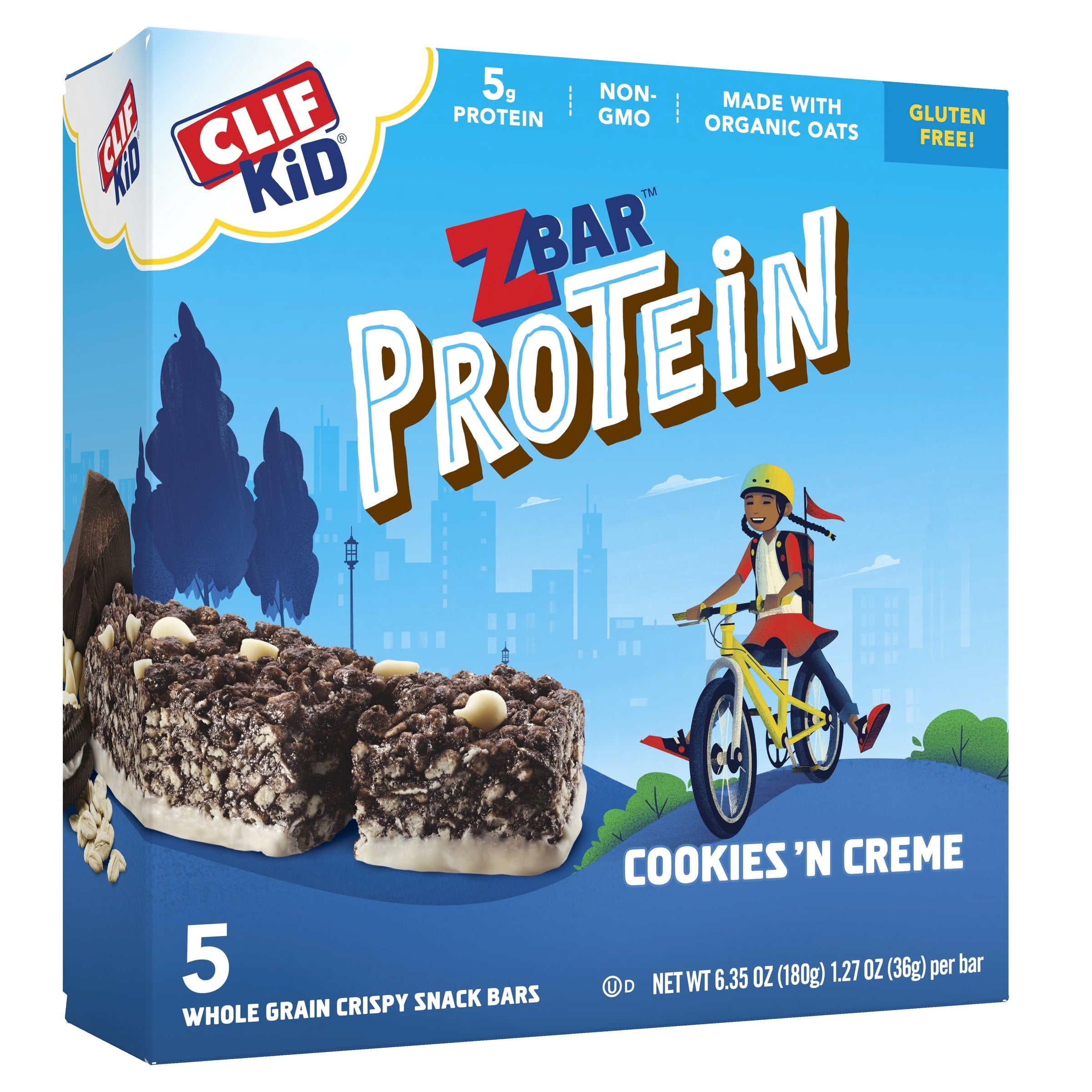 Clif Kid ZBar Protein Cookies'N Cream 6.35 Oz Box