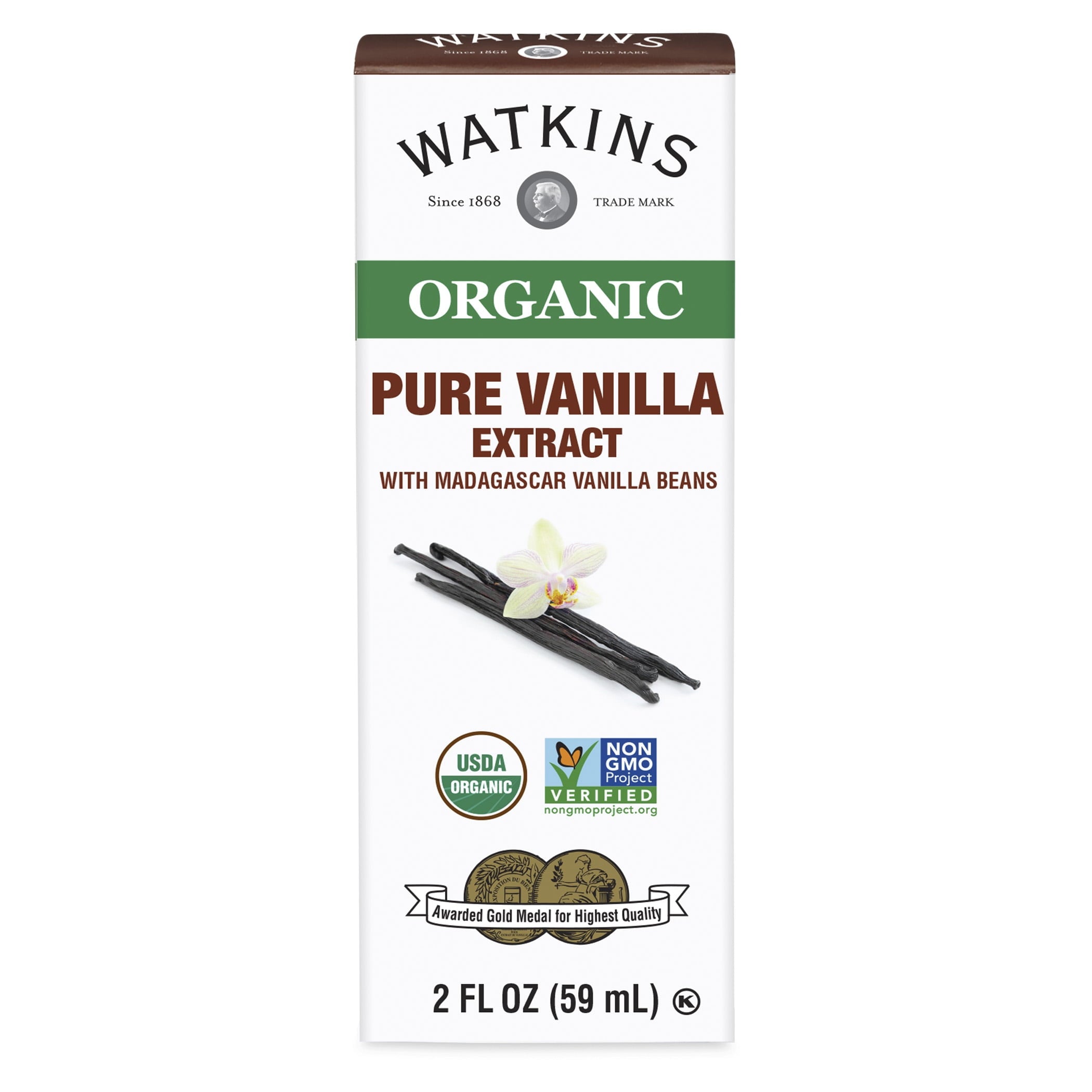 Watkins Organic Pure Vanilla Extract 2 oz Bottle