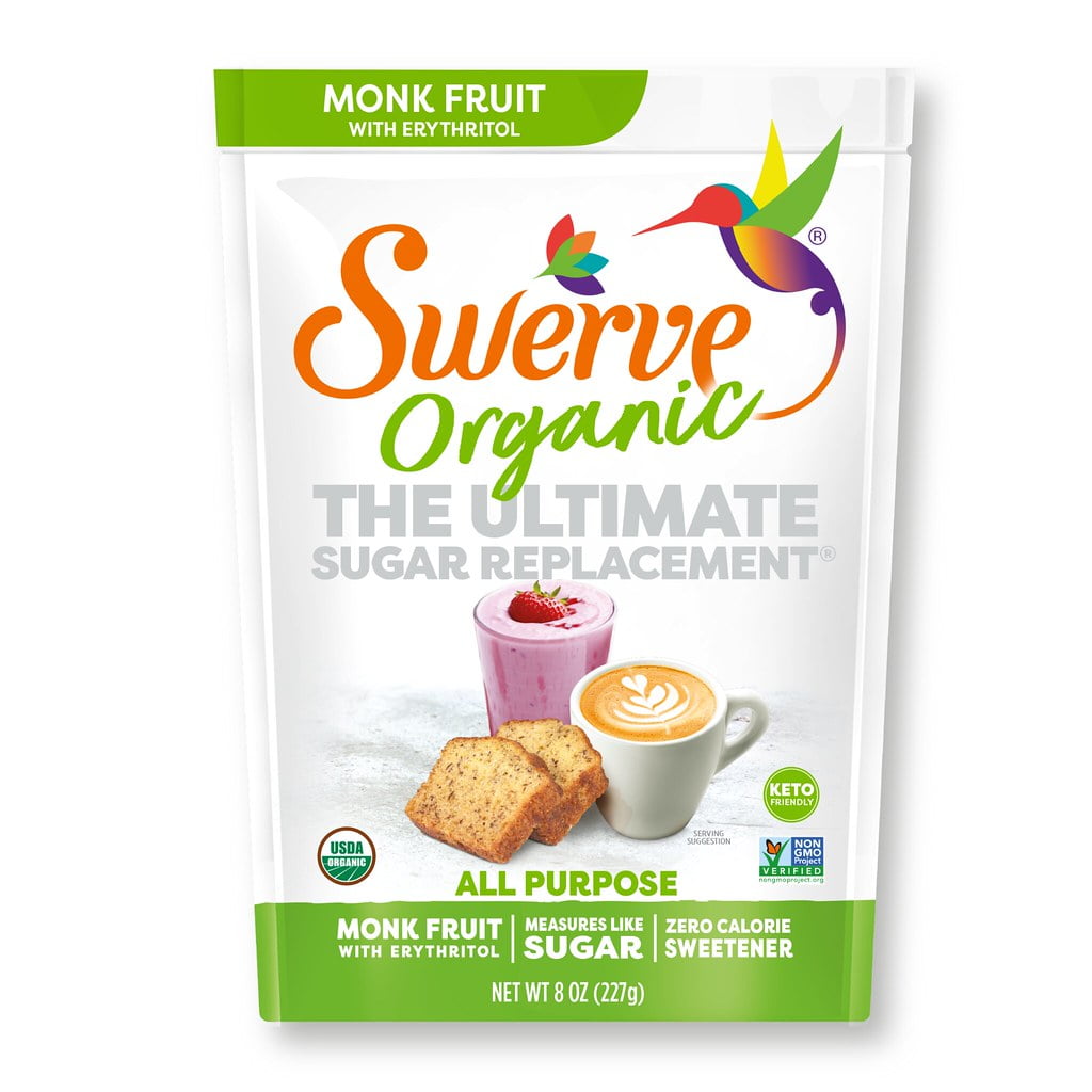 Swerve Organic Monk Fruit All Purpose Granular Sugar Replacement Sweetener 8 Oz