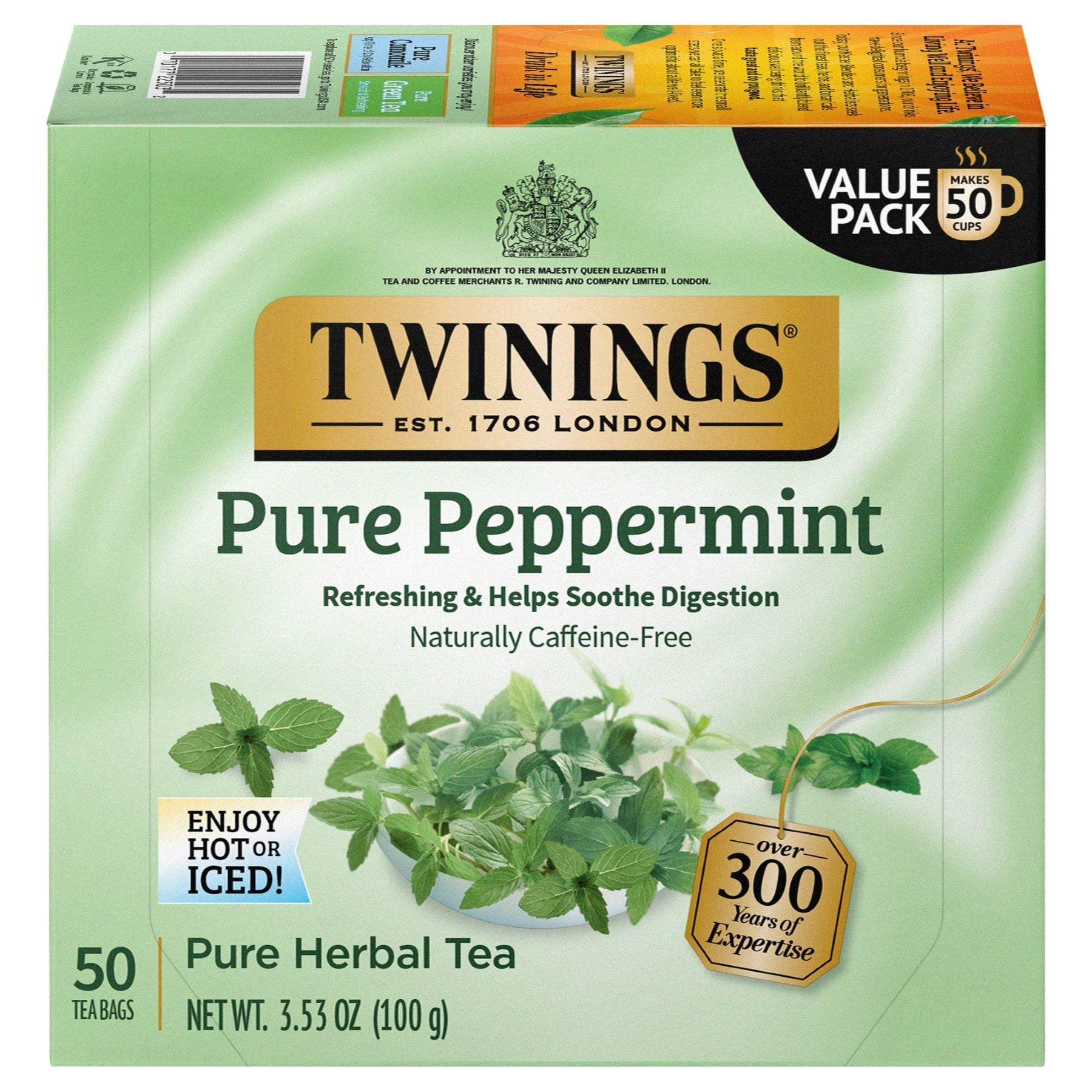 Twining Tea Pure Peppermint Herbal Tea 3.53 Oz