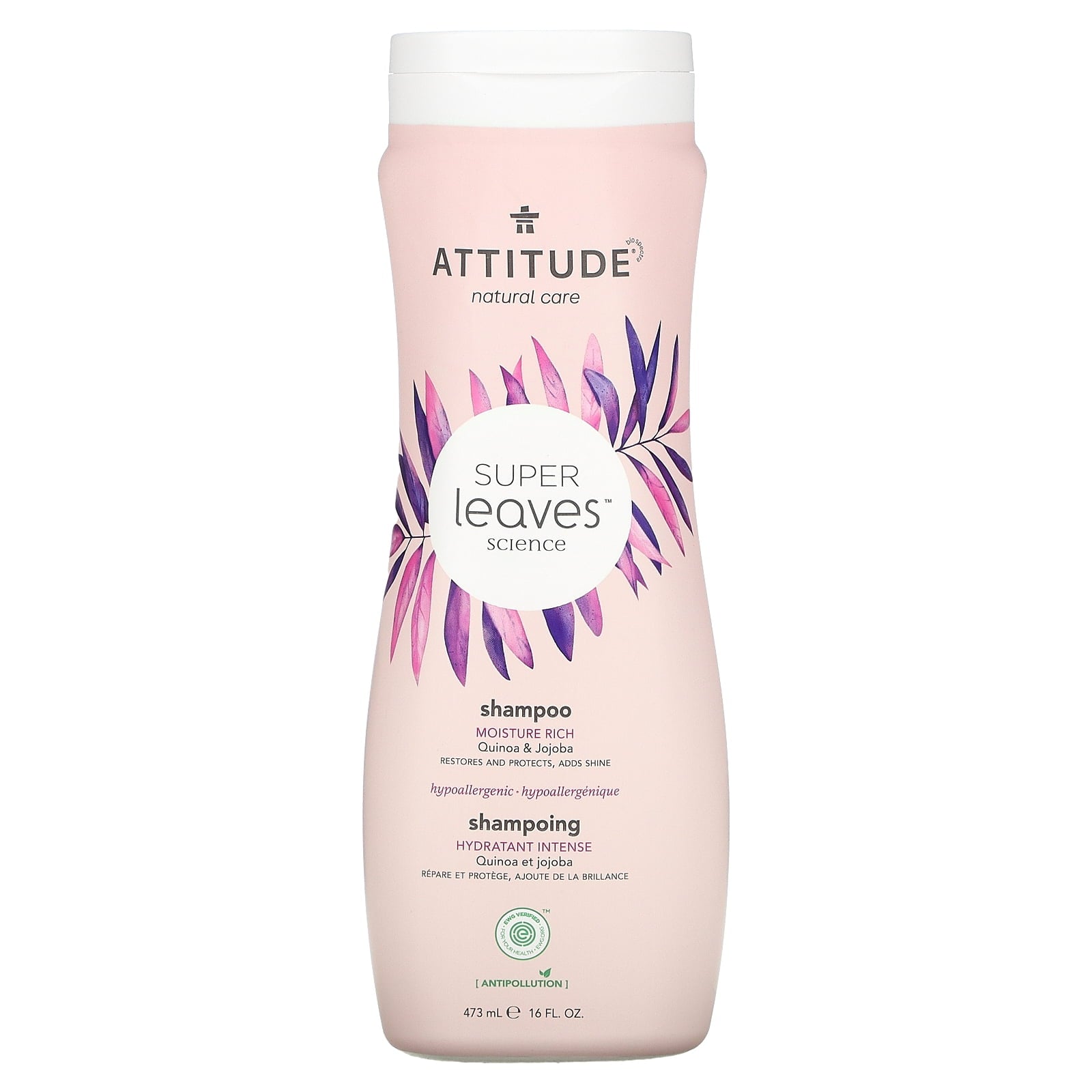 Attitude Natural Shampoo Moisture Rich Quinoa & Jojoba 16 oz Bottle