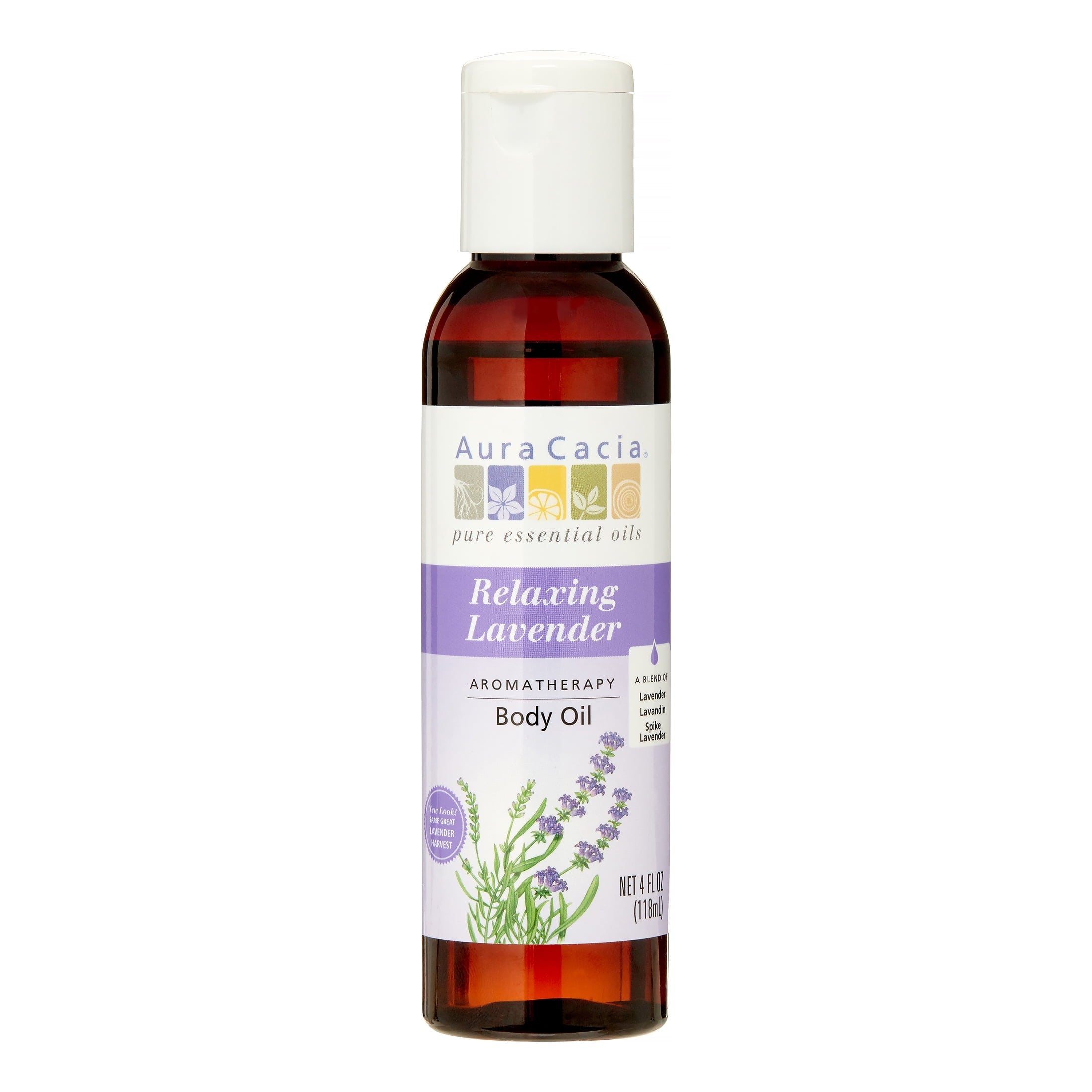 Aura Cacia Body Oil Relaxing Lavender Bottle