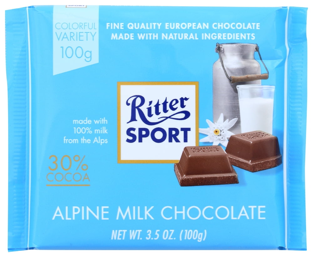Ritter Sport Alpine Milk Chocolate 3.5 Oz Bar