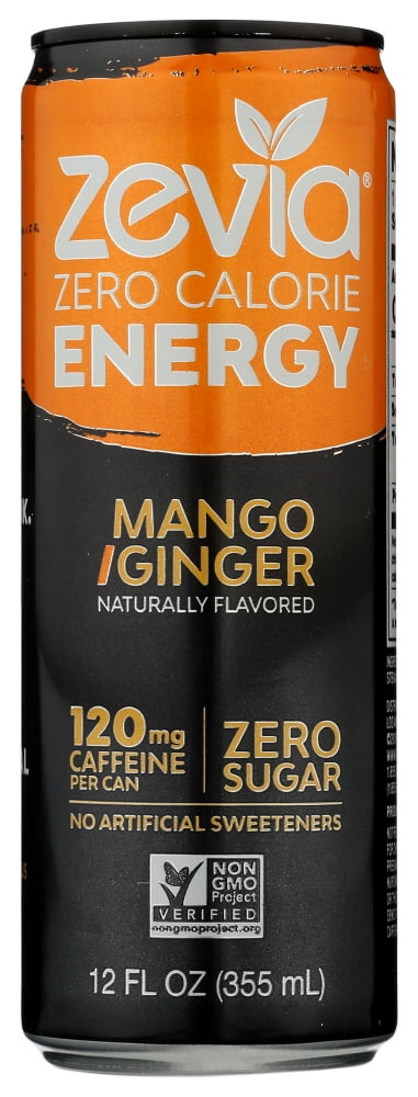 Zevia Energy Mango Ginger 12 Fl Oz