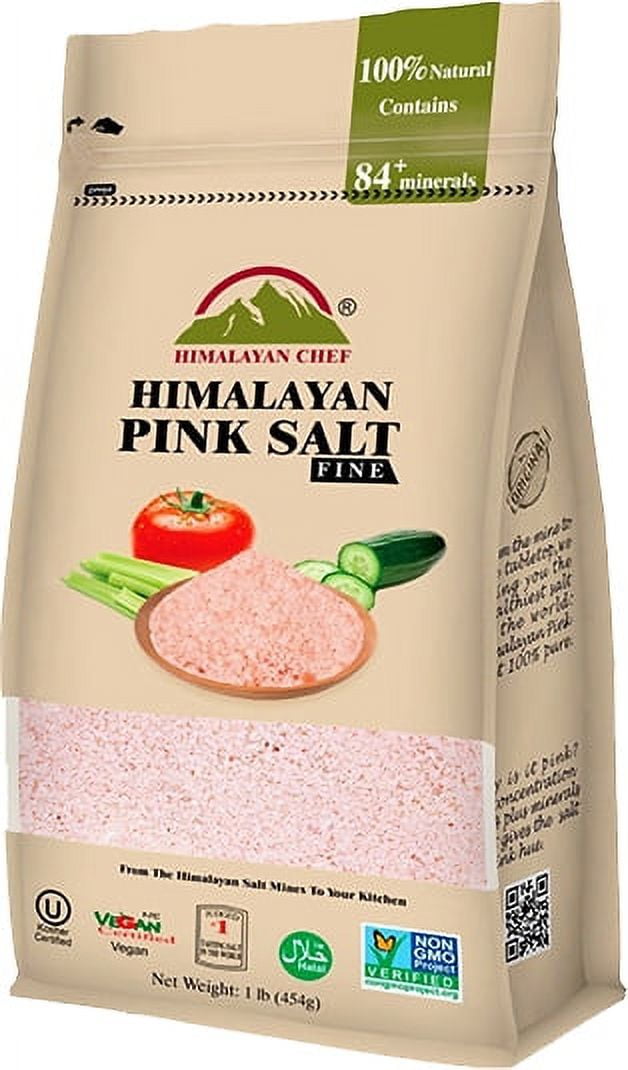 Brown Himalyan Fine Salt 1 lb Zip Lock Bag