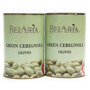 Wholesale BelAria Medium Green Cerignola Olives 5.5 lb Can-2ct Case Bulk