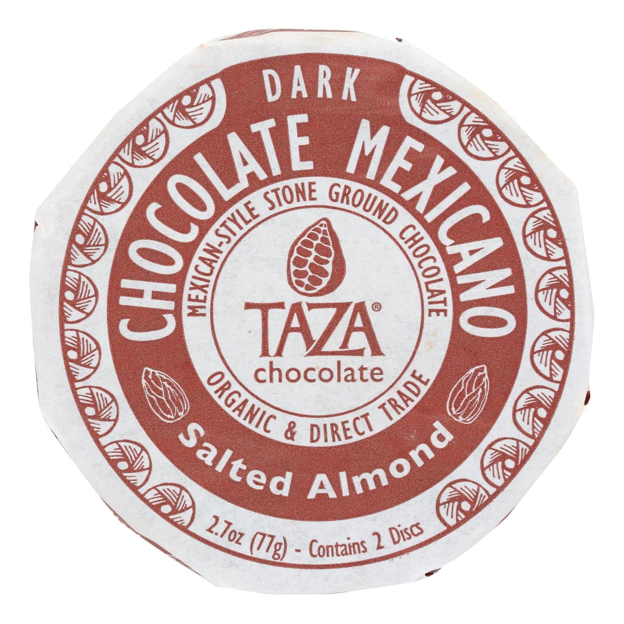 Taza Chocolate Dark Mexican-Style Organic Salted Almond 2.7 Oz