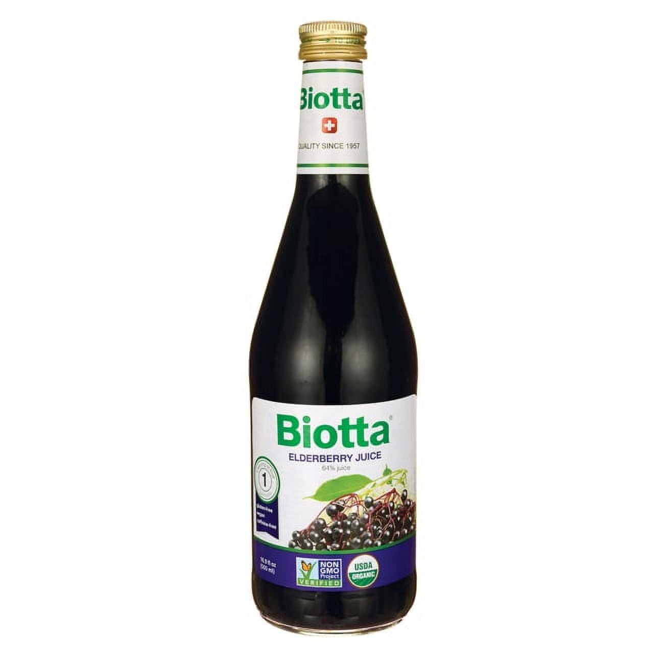 Biotta Elderberry Juice 16.9 Fl Oz Bottle