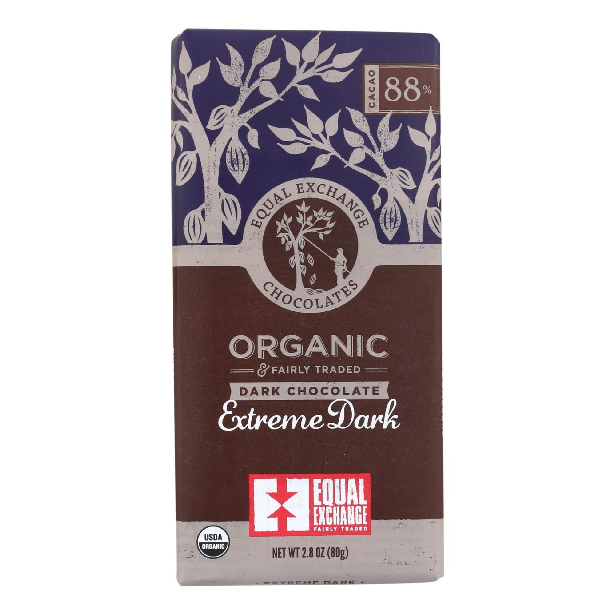 Equal Exchange Organic Extreme Dark Chocolate 2.8 Oz Bar