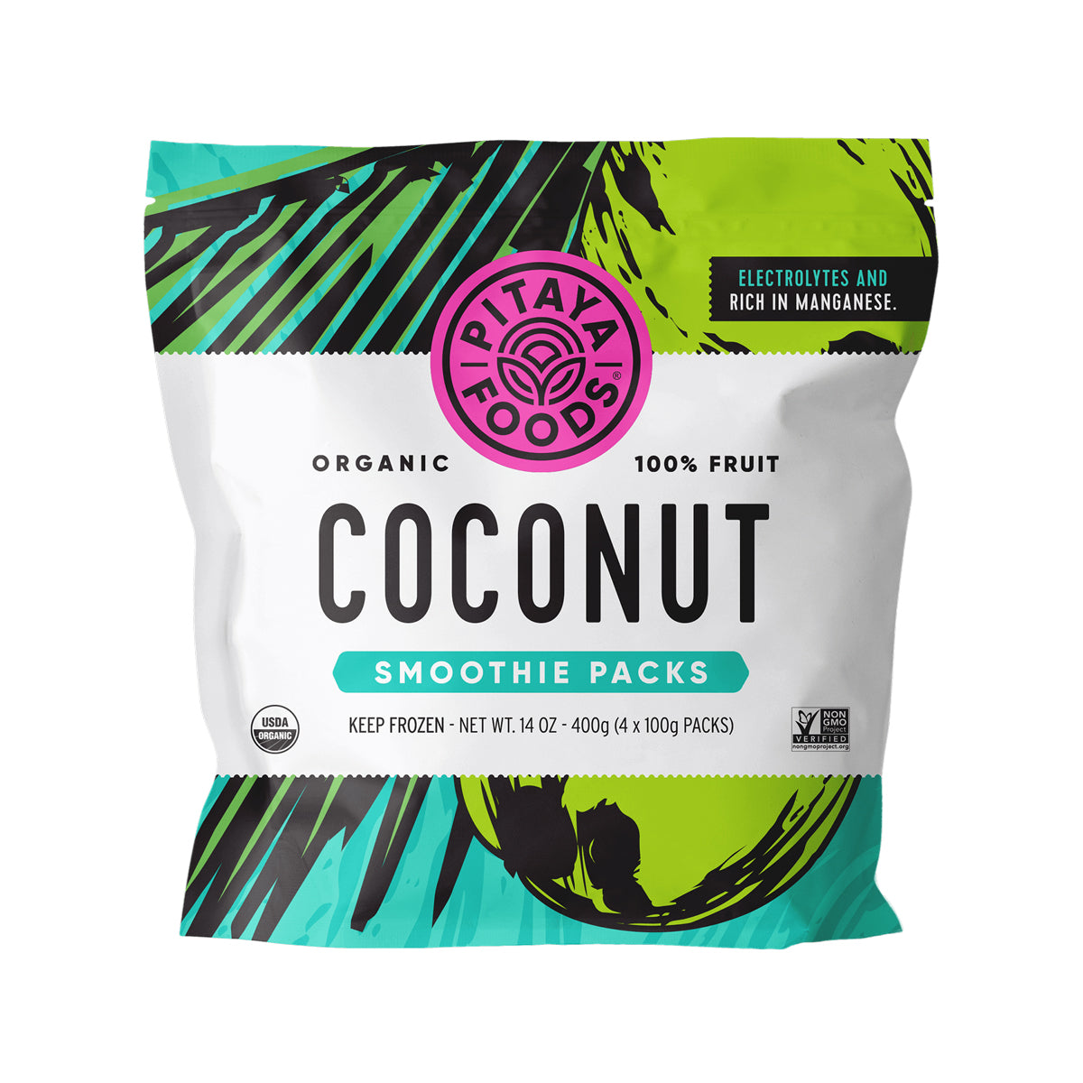 Wholesale Pitaya Foods Organic Coconut Smoothie Pack 3.5 OZ Bag-60ct Case Bulk