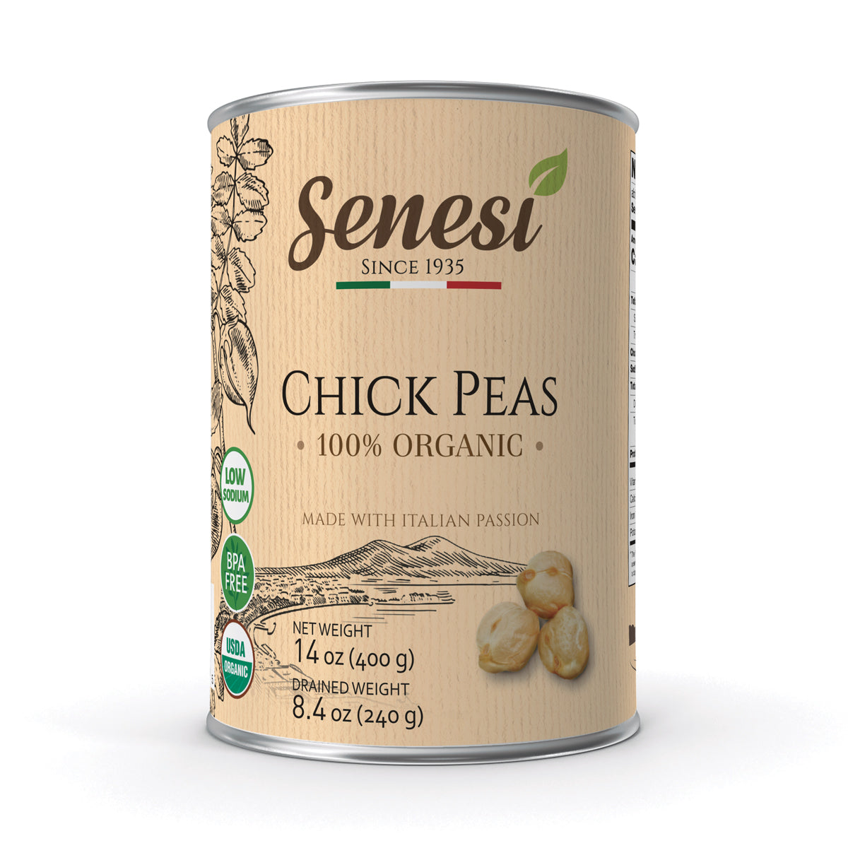 Senesi Organic Chickpea Cans 14 OZ