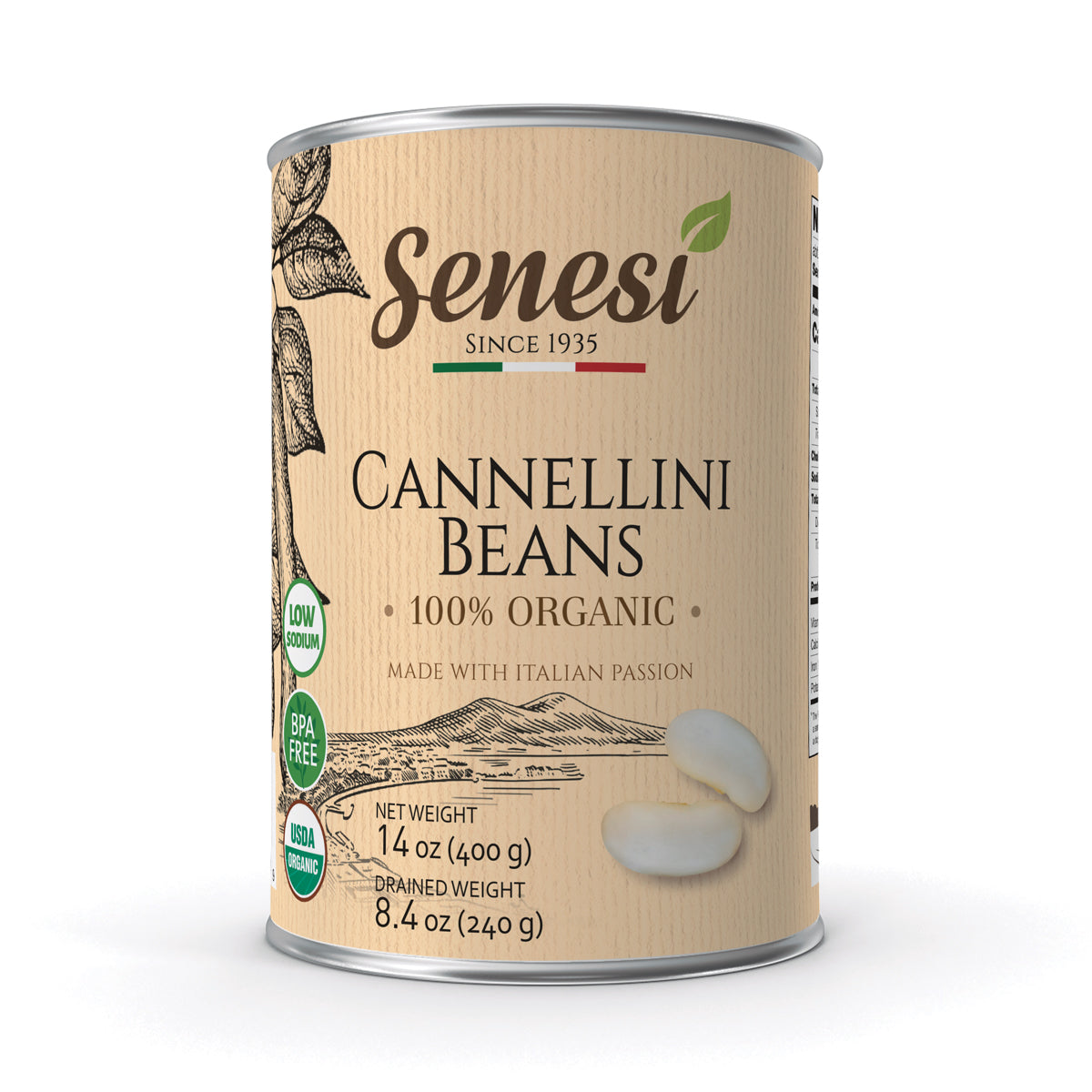 Senesi Organic Canned Cannellini Beans 14.10 OZ