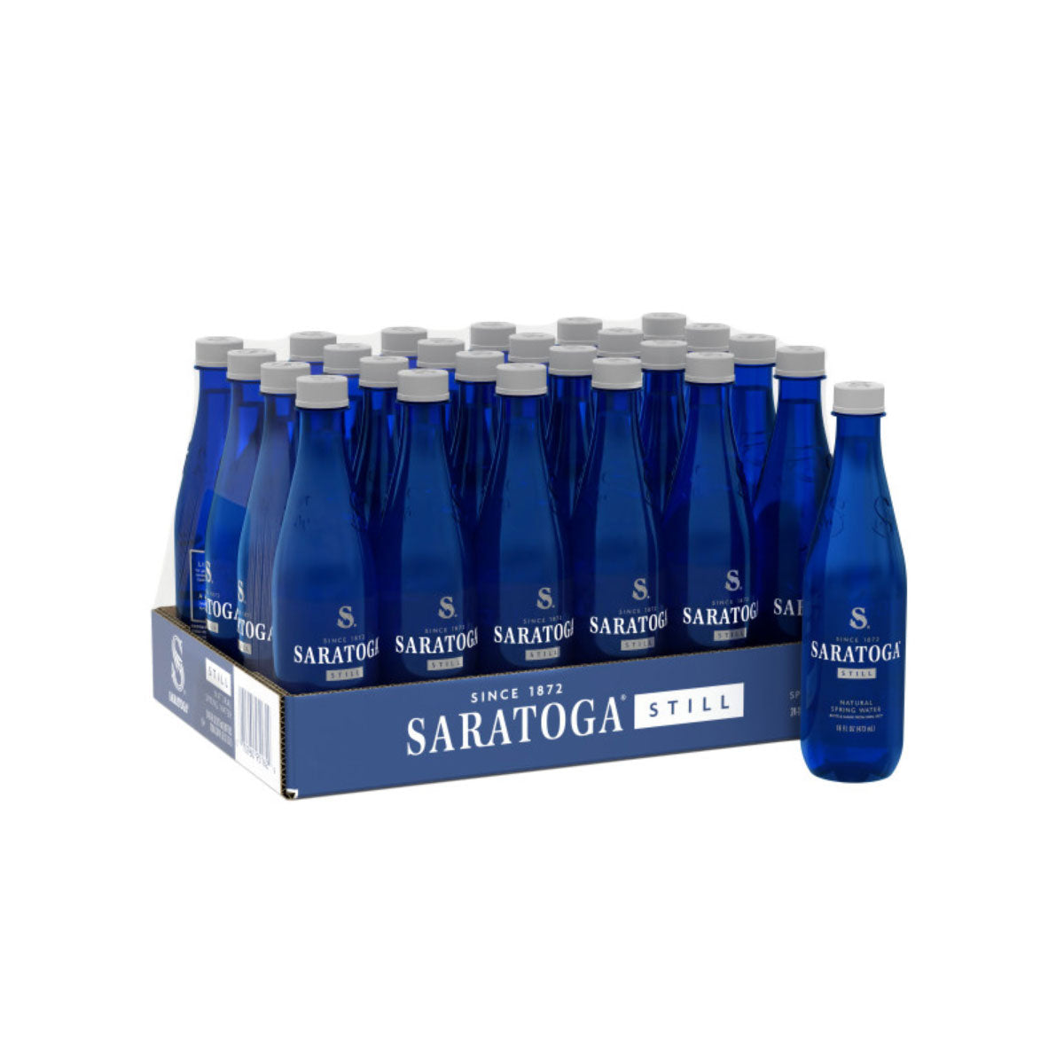 Wholesale Saratoga Spring Water Company Still Water in Blue Plastic 16oz 24ct- Bulk