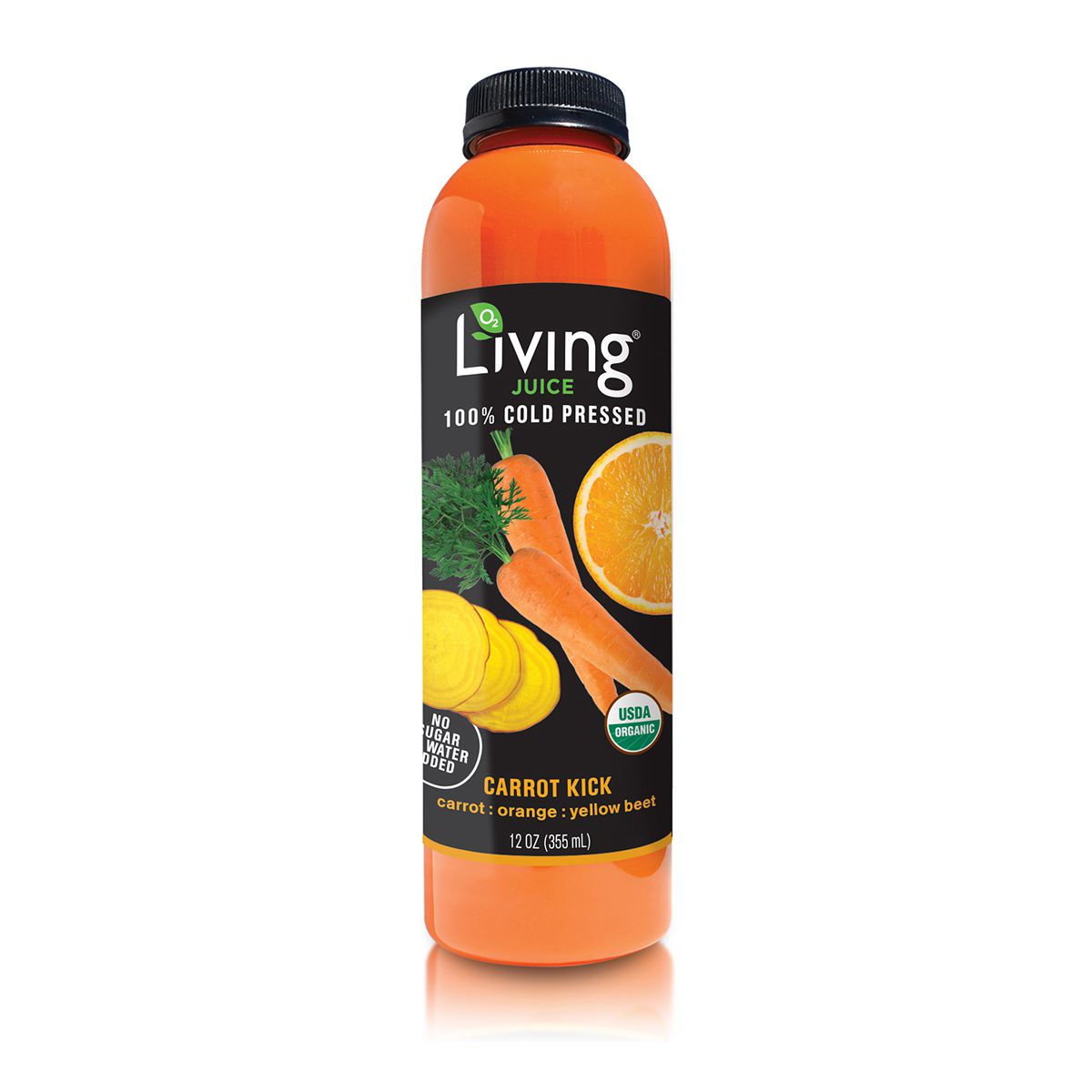 Wholesale Living Juice Organic Carrot Kick Juice 12 OZ-6ct Case Bulk