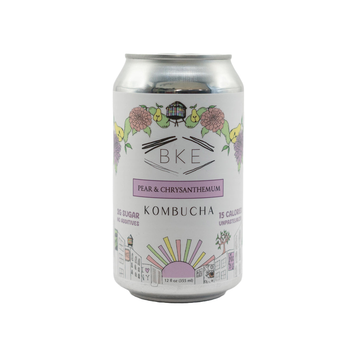 Wholesale Bke Pear & Chrysanthemum Kombucha 12 OZ- Bulk