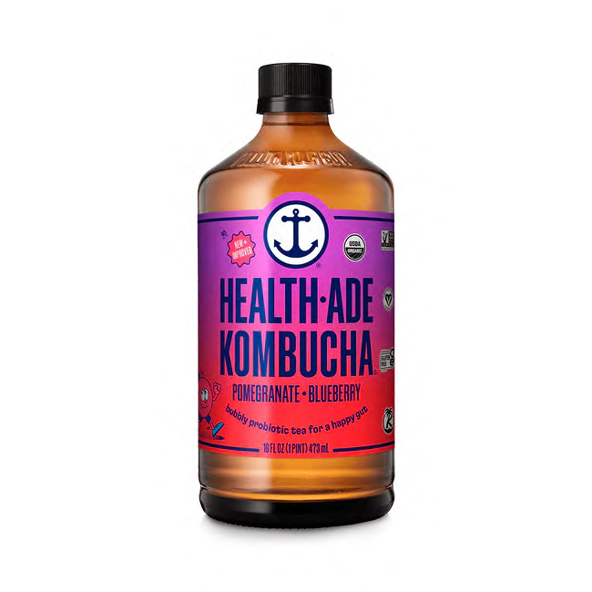 Wholesale Health-Ade Organic Pomegranate Kombucha 16 OZ-12ct Case Bulk