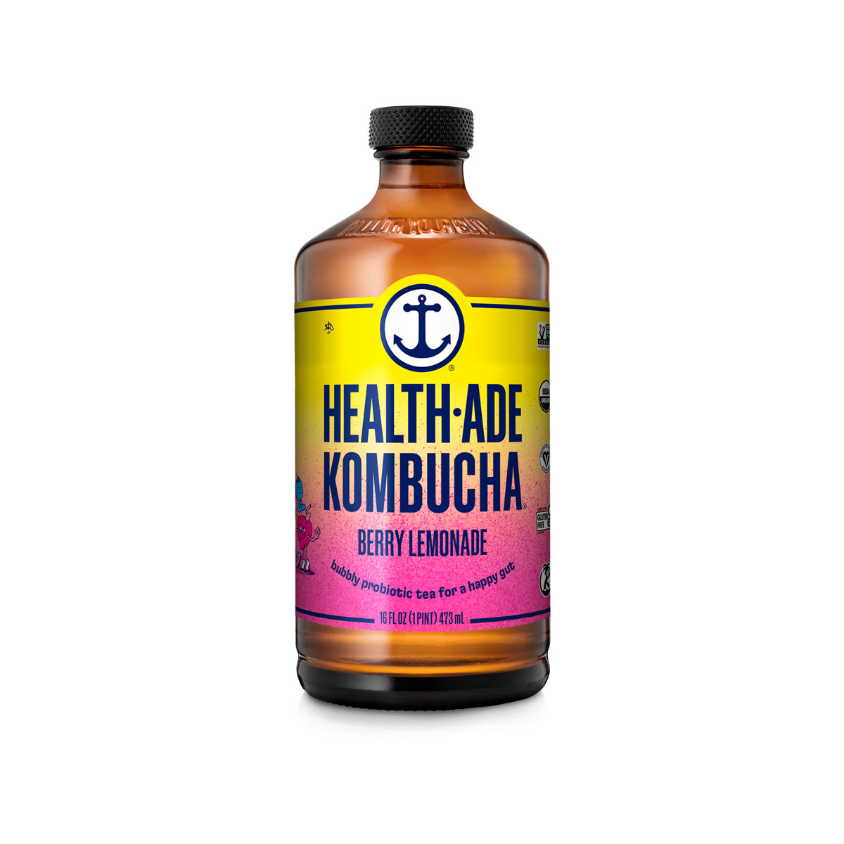 Wholesale Health-Ade Organic Berry Lemonade Kombucha 16 OZ-12ct Case Bulk