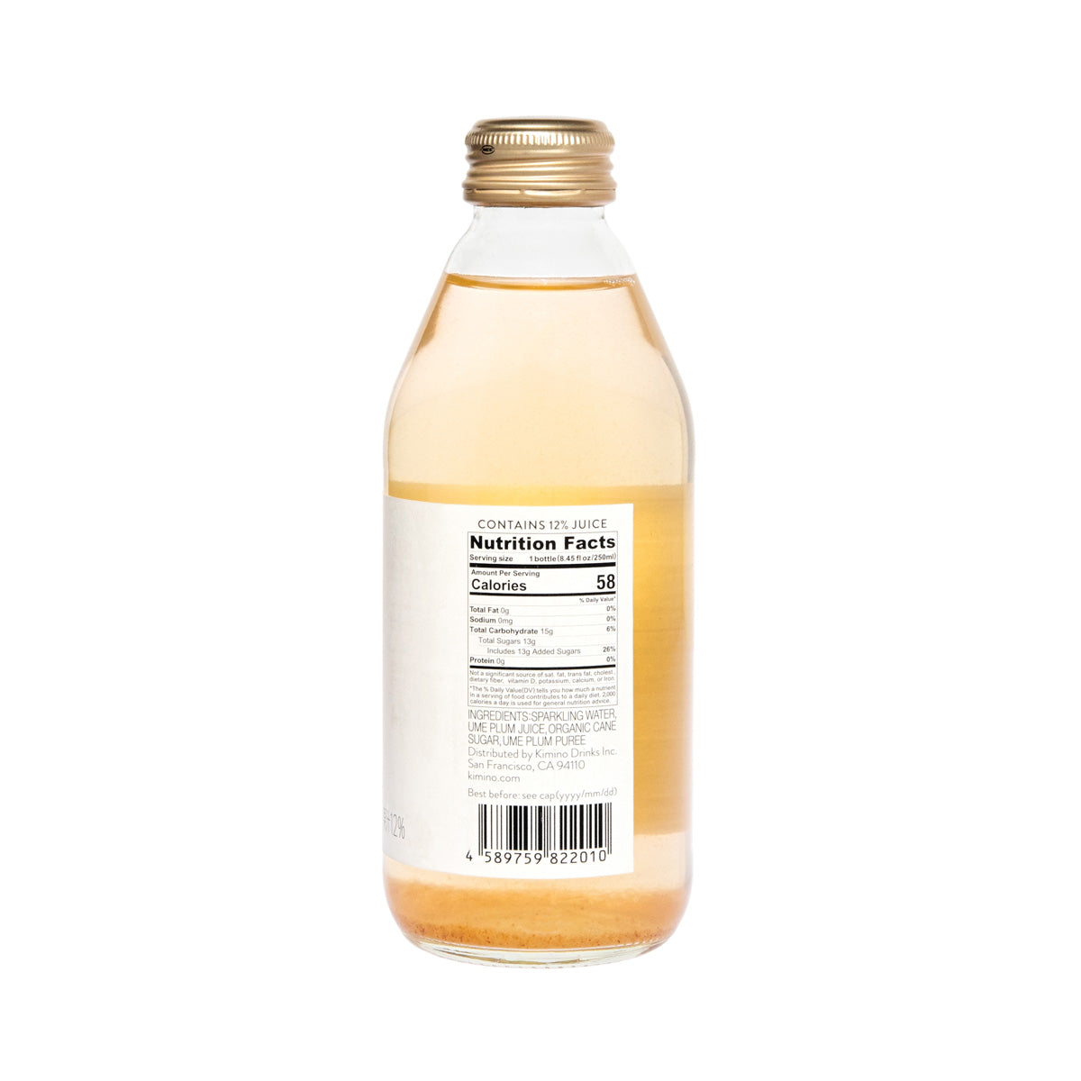 Kimino Sparkling Ume Juice 8.45 Oz Bottle
