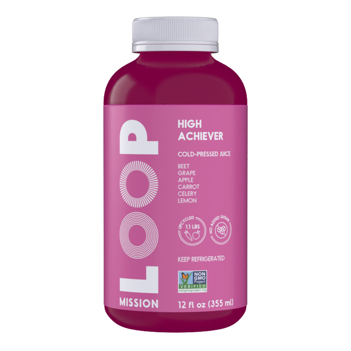 Wholesale Loop Mission High Achiever Cold-Pressed Juice 12oz Bottle-6ct Case Bulk
