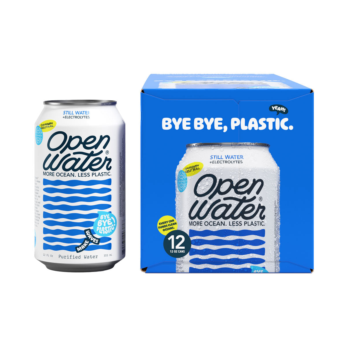 Wholesale Open Water Aluminum Can Still Water With Electrolytes 12 Oz-3 Pack Bulk