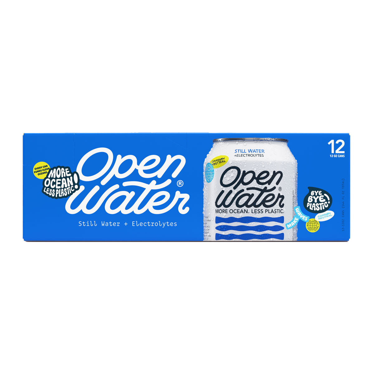 Wholesale Open Water Aluminum Can Still Water With Electrolytes 12 Oz-3 Pack Bulk