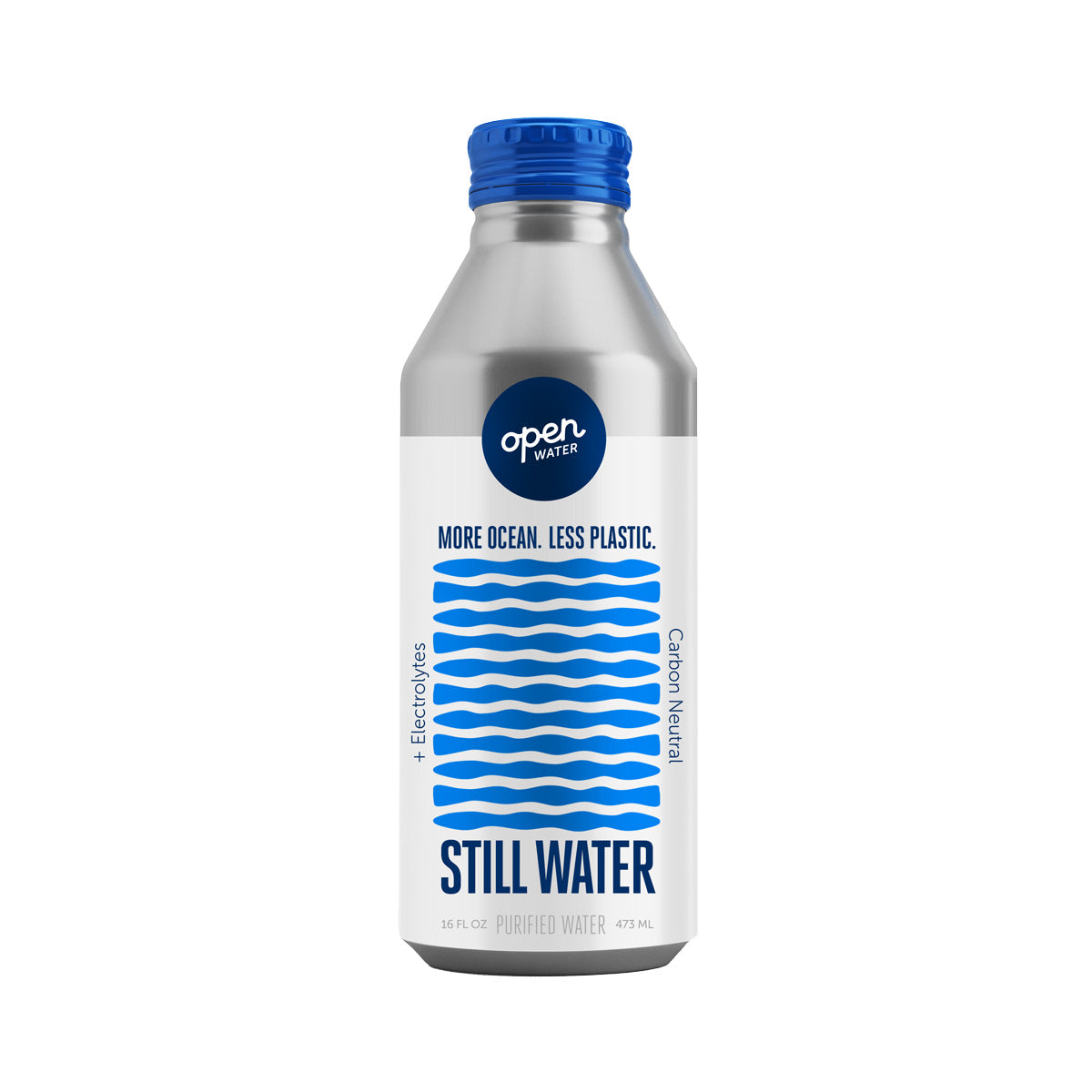 Open Water Aluminum Bottle Still Water with Electrolytes 16 OZ