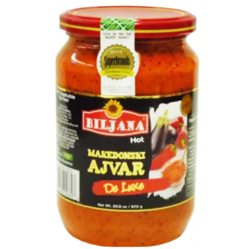 Wholesale Biljana Deluxe Ajvar Hot spread 670G-12 Ct Case Bulk