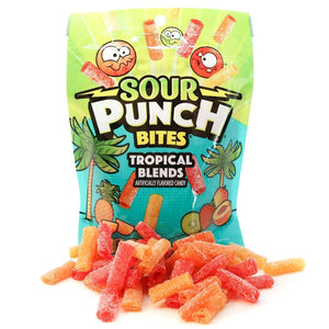 Wholesale Sour Punch Bites® Tropical Blends Standup Bag 9oz-12ct case Bulk