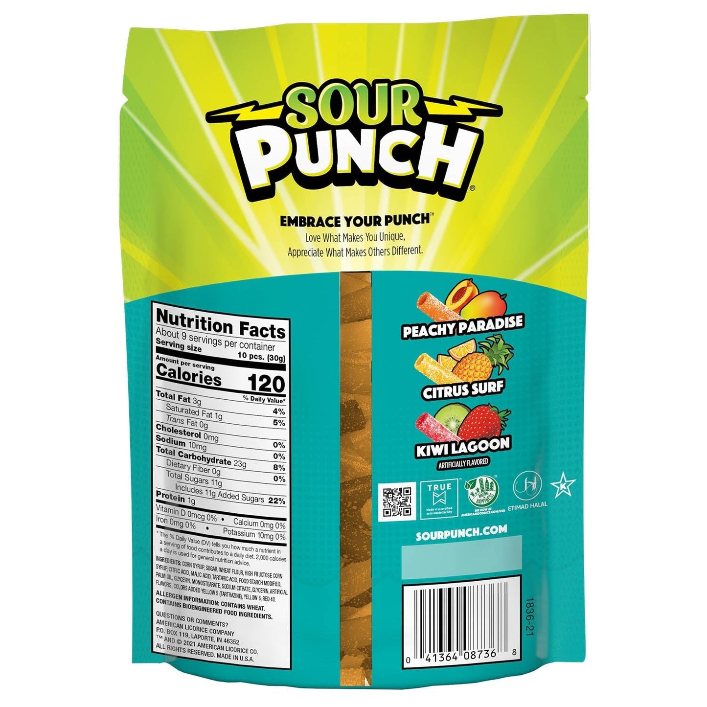 Wholesale Sour Punch Bites® Tropical Blends Standup Bag 9oz- Bulk