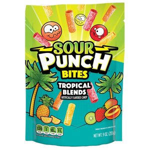 Wholesale Sour Punch Bites® Tropical Blends Standup Bag 9oz-12ct case Bulk