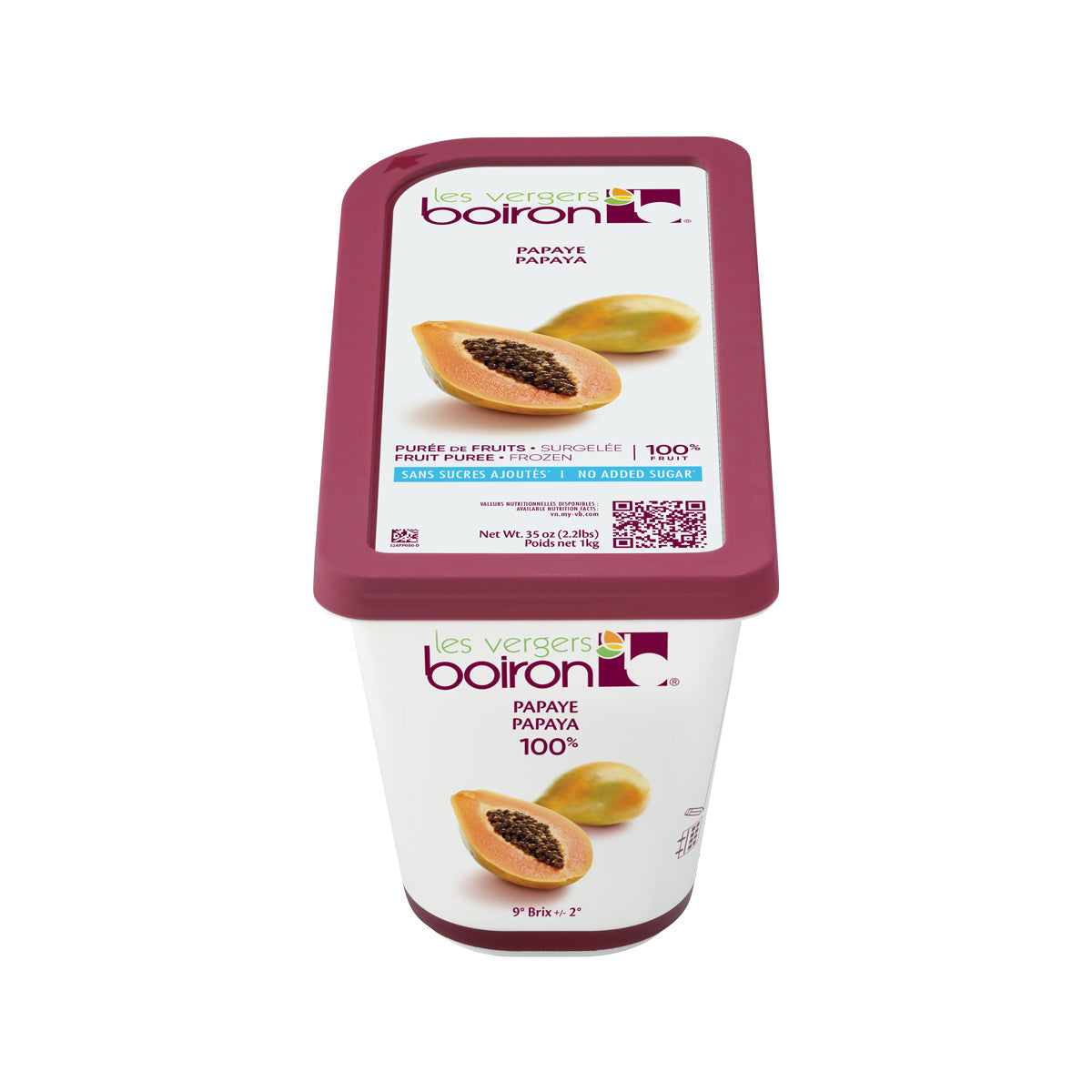 Wholesale Les Vergers Boiron Papaya Puree Sugar Added-1 KG Bulk