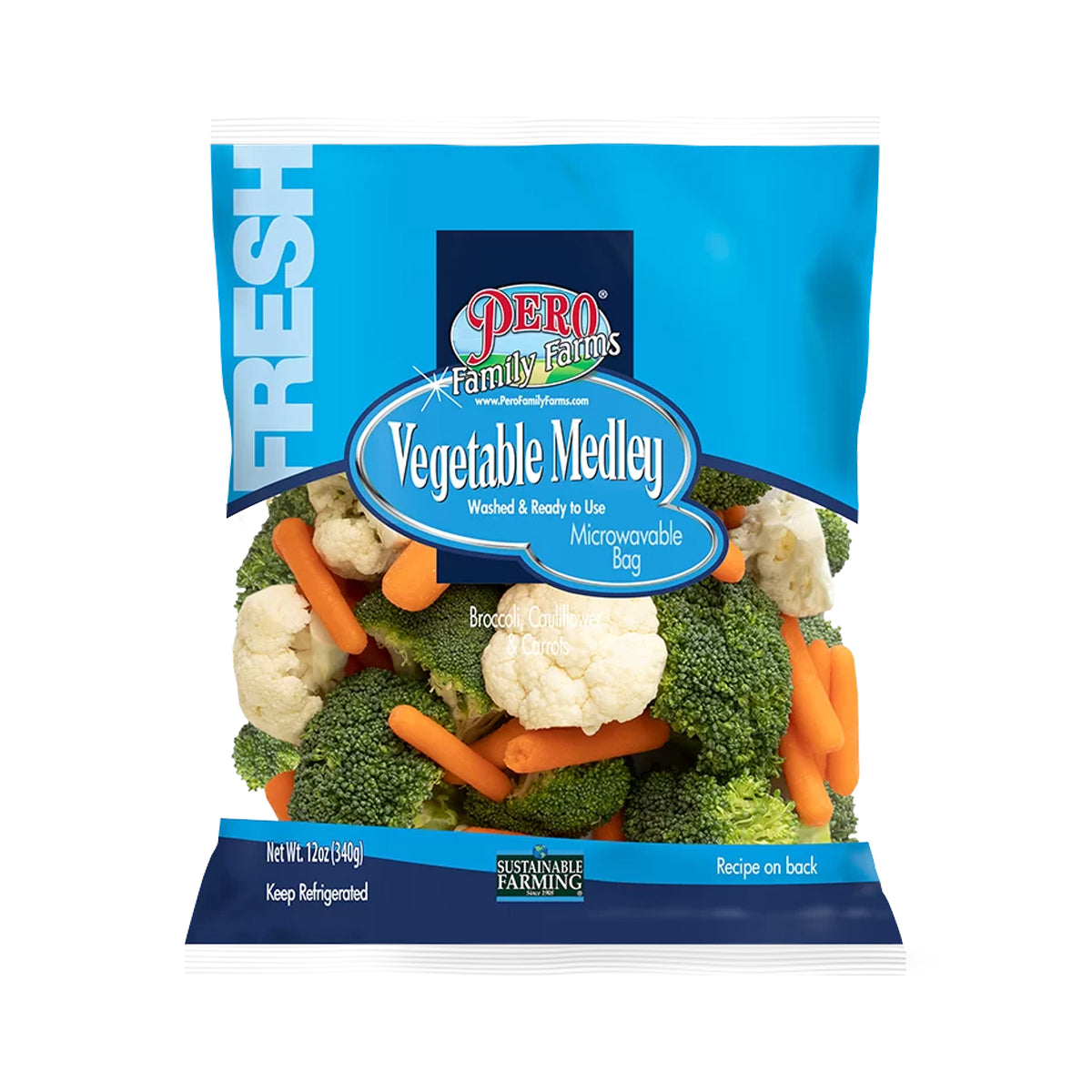 Wholesale Pero Family Farms Broccoli Carrots Cauliflower Medley 12 OZ Bag-6ct Case Bulk