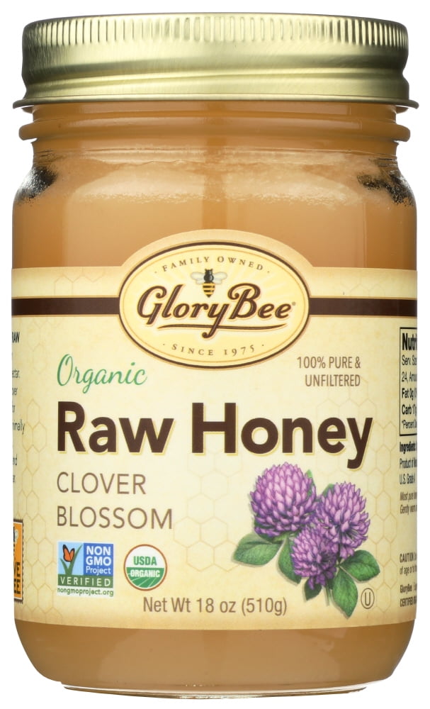 Glorybee Raw Clover Honey 18oz Jar
