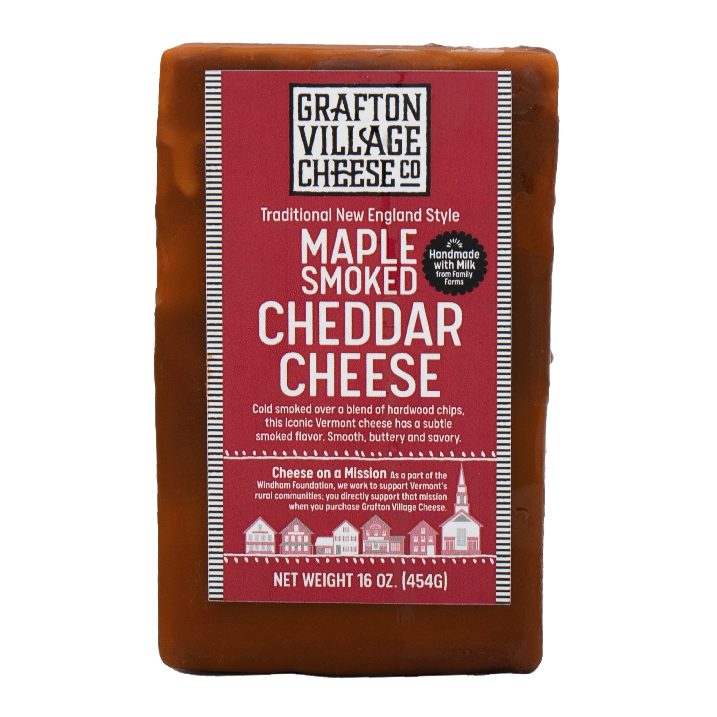 Grafton Village Cheese Smoked Maple Vermont Cheddar Raw Cheese 1lb
