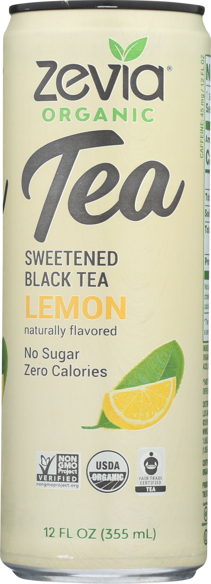 Zevia Black Tea Lemon 12 Fl Oz